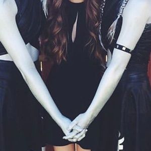 NDB keyhole cutout black dress